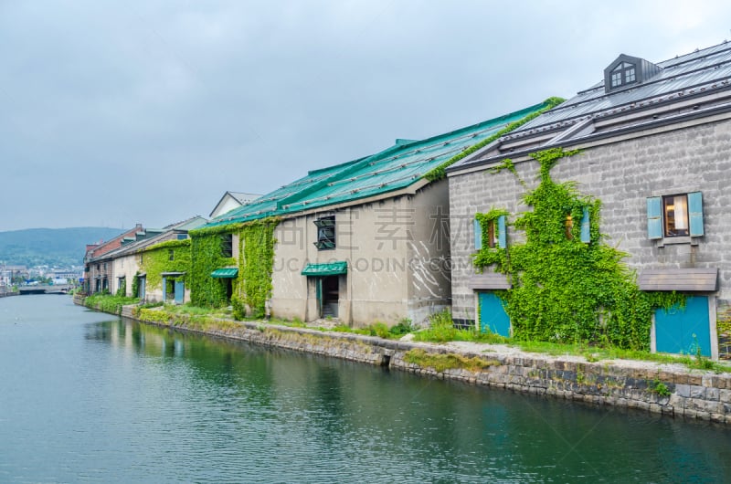 夏天,日本,北海道,小樽运河,地形,小樽,札幌,旅途,景观设计,海港