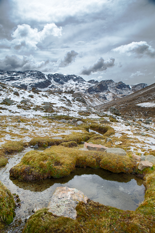 安地斯山脉,公园,科恰班巴,寒冷,雪山,云,雪,岩石,户外,天空