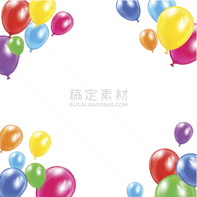 气球,华丽的,氦气球,氦,风,水平画幅,绘画插图,生日,充气品,白色