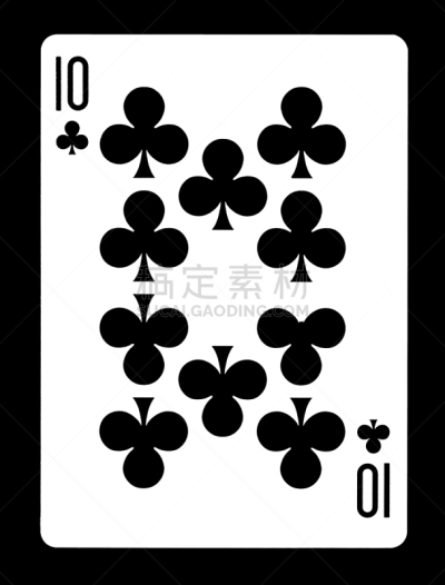 梅花10,黑色背景,纸牌,分离着色,进行中,垂直画幅,新的,无人,套装,背景分离