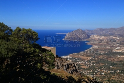 埃瑞斯,西西里,风景,海湾,特拉帕尼省,自然,天空,宁静,水平画幅,地形