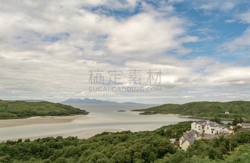 苏格兰,海湾,莫拉格,莫拉湖,巴勒斯坦的,火车站站台,马莱格,水平画幅,无人,户外