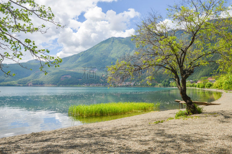 泸沽湖,丽江,风景,水,天空,水平画幅,无人,夏天,户外,湖