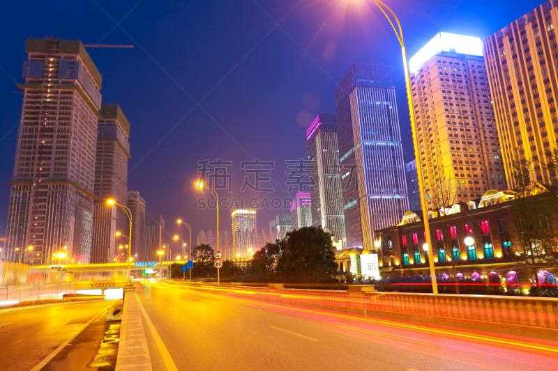 夜晚,街道,路,建筑外部,城市,水平画幅,主干路,无人,市区路,交通