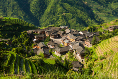 地形,乡村,中国,稻,梯田,龙胜,桂林,水稻梯田,天空,石头