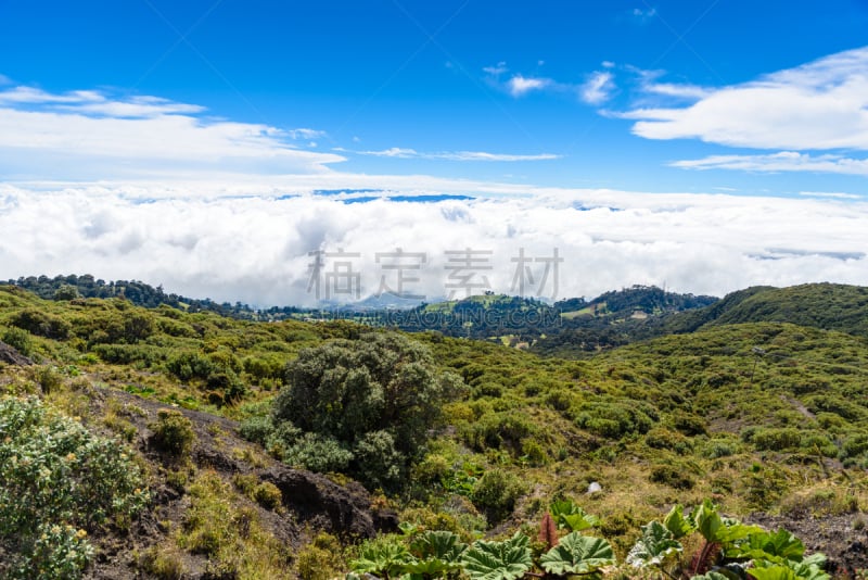 伊拉苏火山,哥斯达黎加,卡塔戈,山谷,看风景,卡塔戈省,硫磺,地震,浓烟,火山口