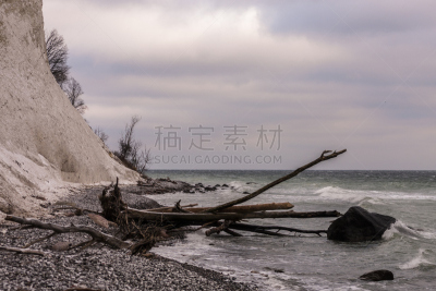 雪,海滩,德国北海地区,施图本卡默,white cliffs,吕根岛,梅克伦堡前波莫瑞州,山毛榉树,石头,冬天