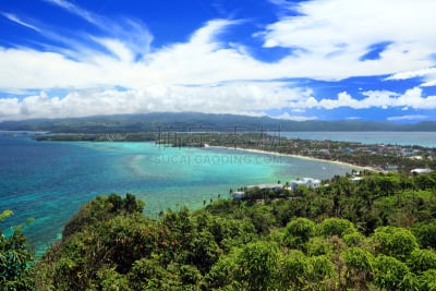 海滩,全景,菲律宾海,长滩岛,冲浪风筝,风筝滑水板,帆板运动,维萨亚群岛,水,天空