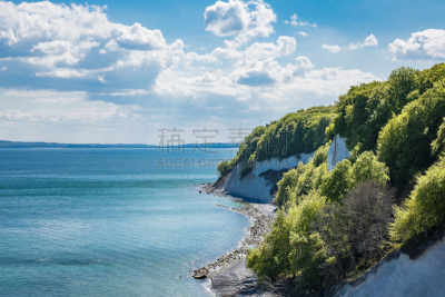 海岸线,岛,德国,,施图本卡默,吕根岛,white cliffs,梅克伦堡前波莫瑞州,水,天空
