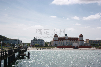 宾茨,波罗的海,天空,码头,蓝色,岛,铁轨轨道,李鸿章大酒店,吕根岛,梅克伦堡前波莫瑞州