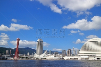 神户,海港,神户塔港,美利坚公园,兵库县,城镇景观,观光船,栈桥码头,近畿区域,天空
