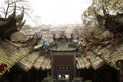 Typical building exterior in Dujiangyan (都江堰) city, Sichuan, China