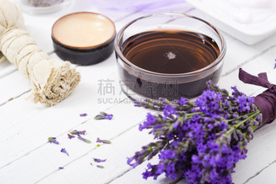 spa美容,熏衣草,留白,彩妆,水平画幅,无人,桑拿浴,健康,乡村风格,化妆用品
