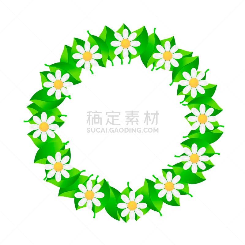 绘画插图,计算机图标,甘菊,矢量,花环,白色背景,分离着色,戛纳国际电影节,夏天,亲昵