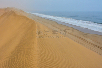 纳米比亚,沃尔维斯湾,纳米布沙漠,水平画幅,沙子,无人,户外,海洋,波浪,海岸线