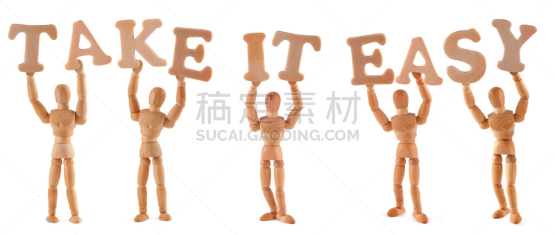 单词,拿着,木制,人造模特,安逸,短语,商务,超现实主义的,放松,思考