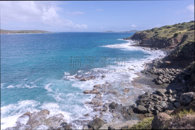 海滩,岩石,加勒比海地区,波多黎各,水平画幅,无人,户外,库莱布拉岛,海浪,礁石