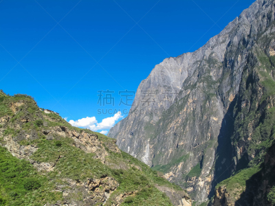 山,云南省,城市,丽江,虎跳峡,天空,沟壑,透过窗户往外看,雪,山脊