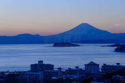 曙暮光,山,富士山,美,城镇景观,水平画幅,无人,日本,户外,著名自然景观