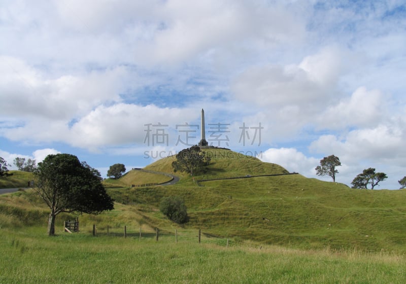 奥克兰,山,一个物体,纪念碑,水平画幅,无人,新西兰,著名景点,雕像,农场