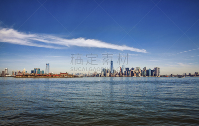 纽约,埃利斯岛,下曼哈顿区,水,水平画幅,城市扩张,旅行者,户外