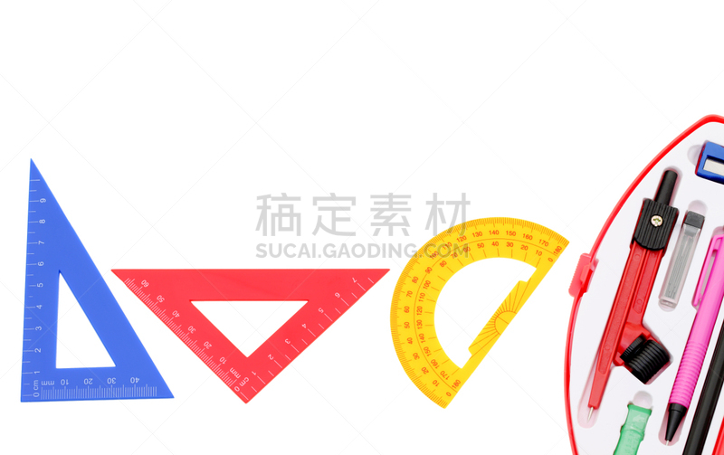学校用品,测量工具,三角板,设备用品,分线规,尺,除法,量角器,圆形,影棚拍摄