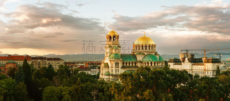 全景,索非亚,alexander of yugoslavia,保加利亚,alexander the great,城市,水平画幅,圆顶建筑