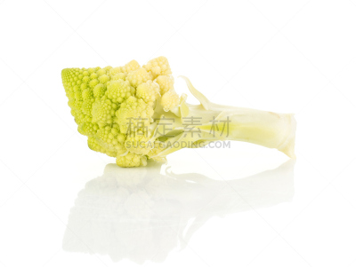 清新,白色,罗马花椰菜,绿色,分离着色,蔬菜,螺线,部分,一个物体,背景分离