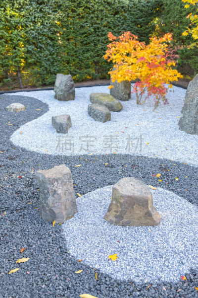 星和园,秋天,枯山水,风水,简单,平衡,东方石景花园,禅宗,园林,沙砾