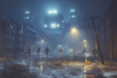 夜晚,军用机,城镇,宵禁时间,雇佣兵,无人机,斯洛文尼亚,拆毁的,计算机游戏,水平画幅