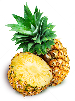 清新,白色,一半的,菠萝,分离着色,英文字母a,横截面,一个物体,背景分离,热带气候