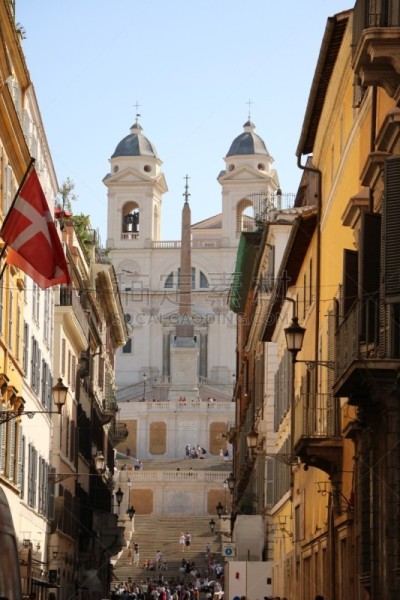 罗马,康多堤大道,piazza di spagna,意大利,台阶楼梯,国际著名景点,西班牙阶梯,圆顶建筑,喷泉