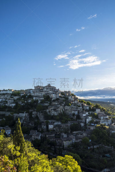 早晨,都市风景,法国,乡村,中世纪时代,葛德村庄,清单,莫斯特,自然美,俄亥俄河