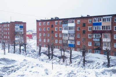 西伯利亚,房屋,山,俄罗斯,格林威治村,居住区,传统,雪,建筑业,著名景点