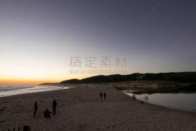 西澳大利亚,海滩,玛格丽特河,天空,水平画幅,云,无人,硬木地板,运河,岩层