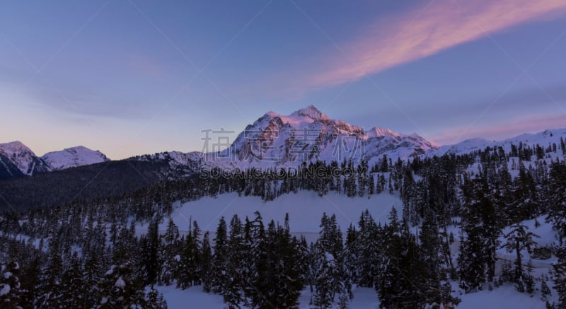 舒克森山,黄昏,mt baker-snoqualmie national forest,北小瀑布国家公园,华盛顿州,自然,美国,水平画幅,地形,雪