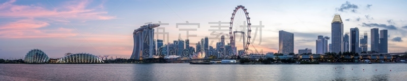 城市天际线,新加坡市,水平画幅,新加坡,无人,全景,建筑外部,户外,都市风景,现代