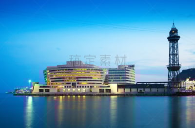 夜晚,威尔港口,建筑外部,水,水平画幅,无人,海港,户外,码头周围,运输