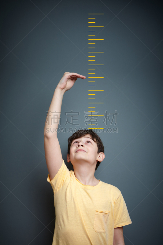 身高,比例,墙,男孩,可爱的,高个子,身材矮小,测量工具,短的,尺