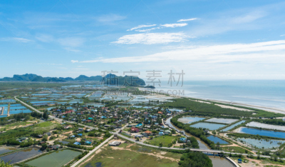 泰国,城镇,巴蜀,城市,视角,四只动物,住房,顶部,水,天空