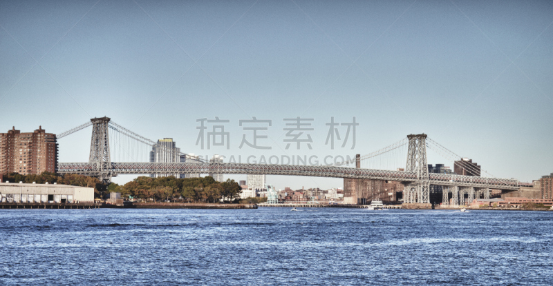 威廉斯堡桥,水,水平画幅,无人,户外,布鲁克林,都市风景,纽约,著名景点,风景