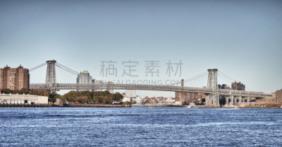 威廉斯堡桥,水,水平画幅,无人,户外,布鲁克林,都市风景,纽约,著名景点,风景