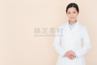 留白,半身像,水平画幅,营养学家,美人,牙医,日本人,白色,米色