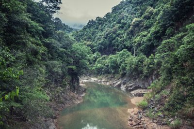 小溪,峡谷,水,美,水平画幅,瀑布,湿,夏天,户外,流动