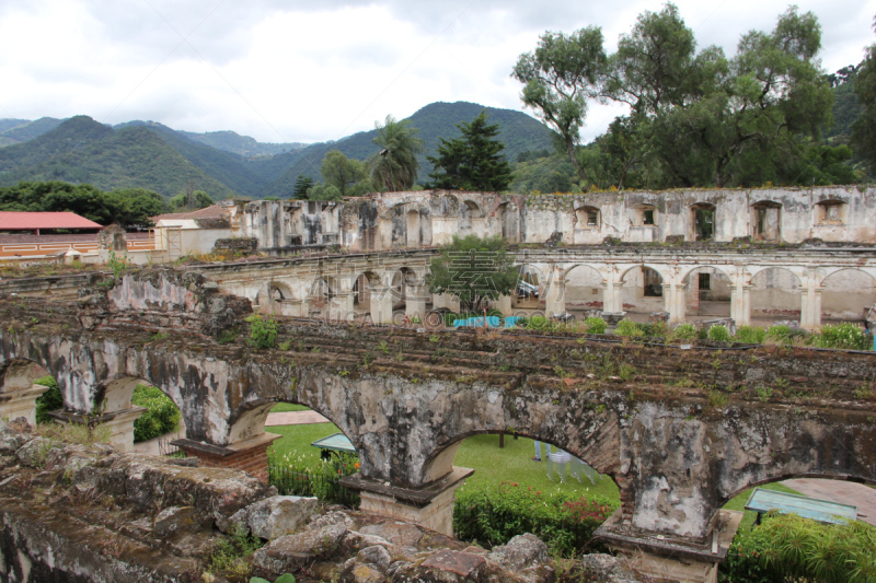 安提瓜,圣他克拉拉,女修道院,外立面,旅游目的地,水平画幅,建筑,无人