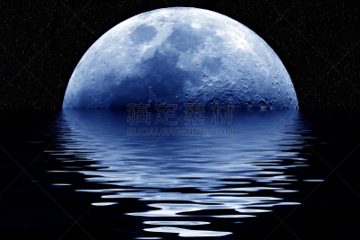 月亮,蓝色,陨石坑,水,太空,近景,水平画幅,夜晚,无人,背景分离