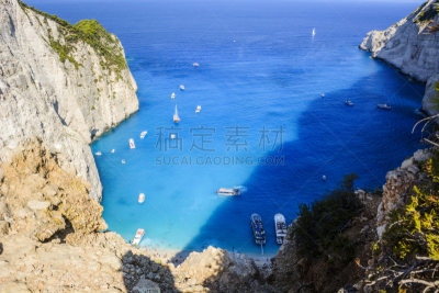 海滩,欧洲,扎金索斯,名声,水,天空,水平画幅,沙子,邮轮,旅行者