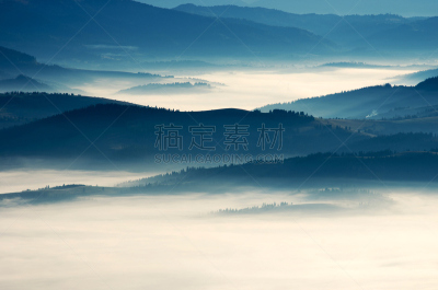 卡帕锡安山脉,乌克兰,山,地形,高原,黄昏,自然,水平画幅,无人,苔藓
