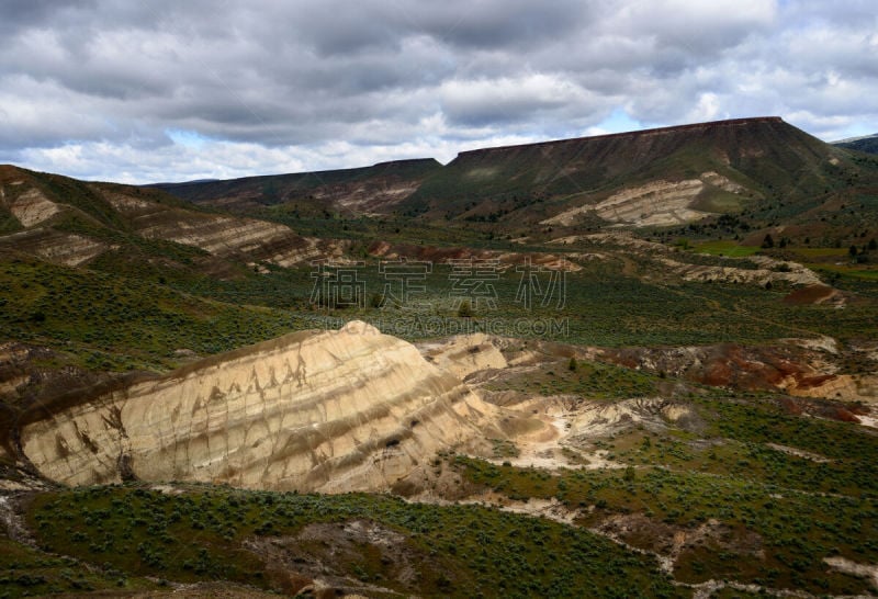 白昼,约翰时代河,多彩沙漠,画山,化石遗址,河岸区,河漫滩,半干旱,荒地,俄勒冈州