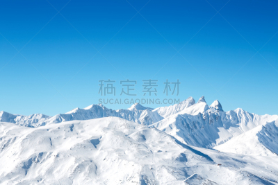 滑雪坡,法国,山脉,法尔梅尼尔,雪山,山,天空,留白,水平画幅,雪